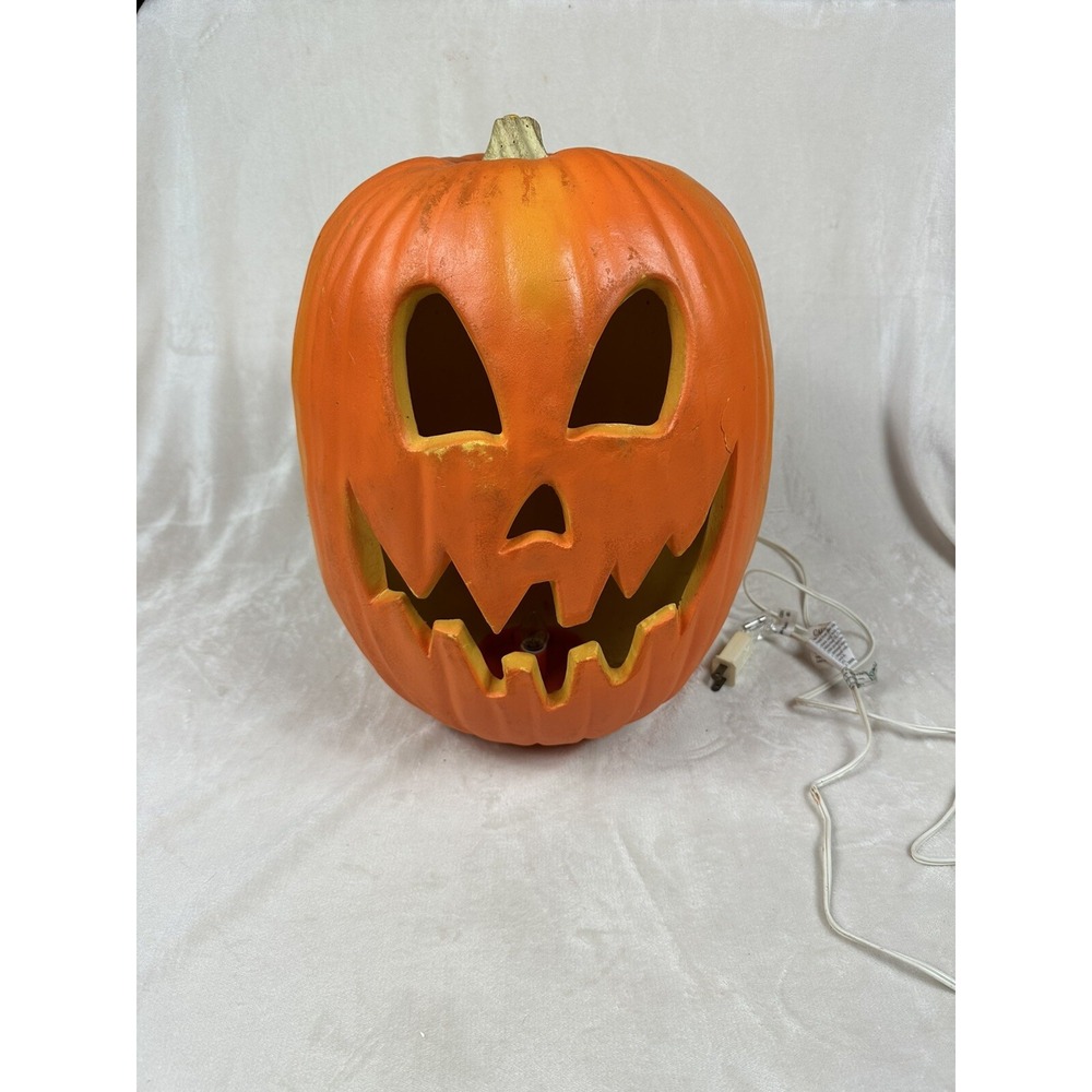 VTG 1995 Trendmasters Light Up Jack O Lantern Pumpkin Halloween Foam Mold 16"